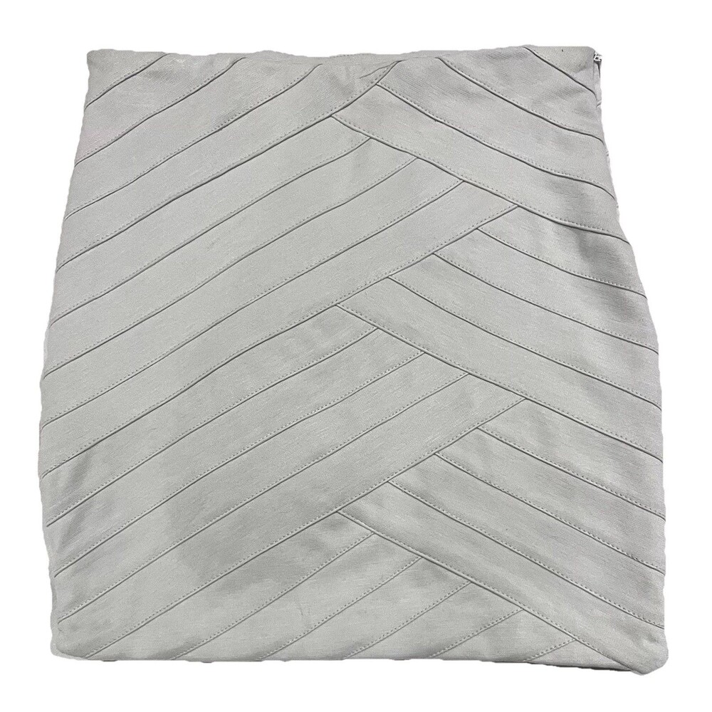 HeartSoul Bandage Style Mini Skirt Ivory Stretch Y2K Sz Small Side Zip 16”